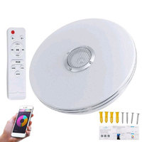 RGB LED Ceiling Light APP Control Bluetooth-compatible Modern Ceiling Lamp Dimmable Smart Ceiling Light with Speaker 2800K-6500K