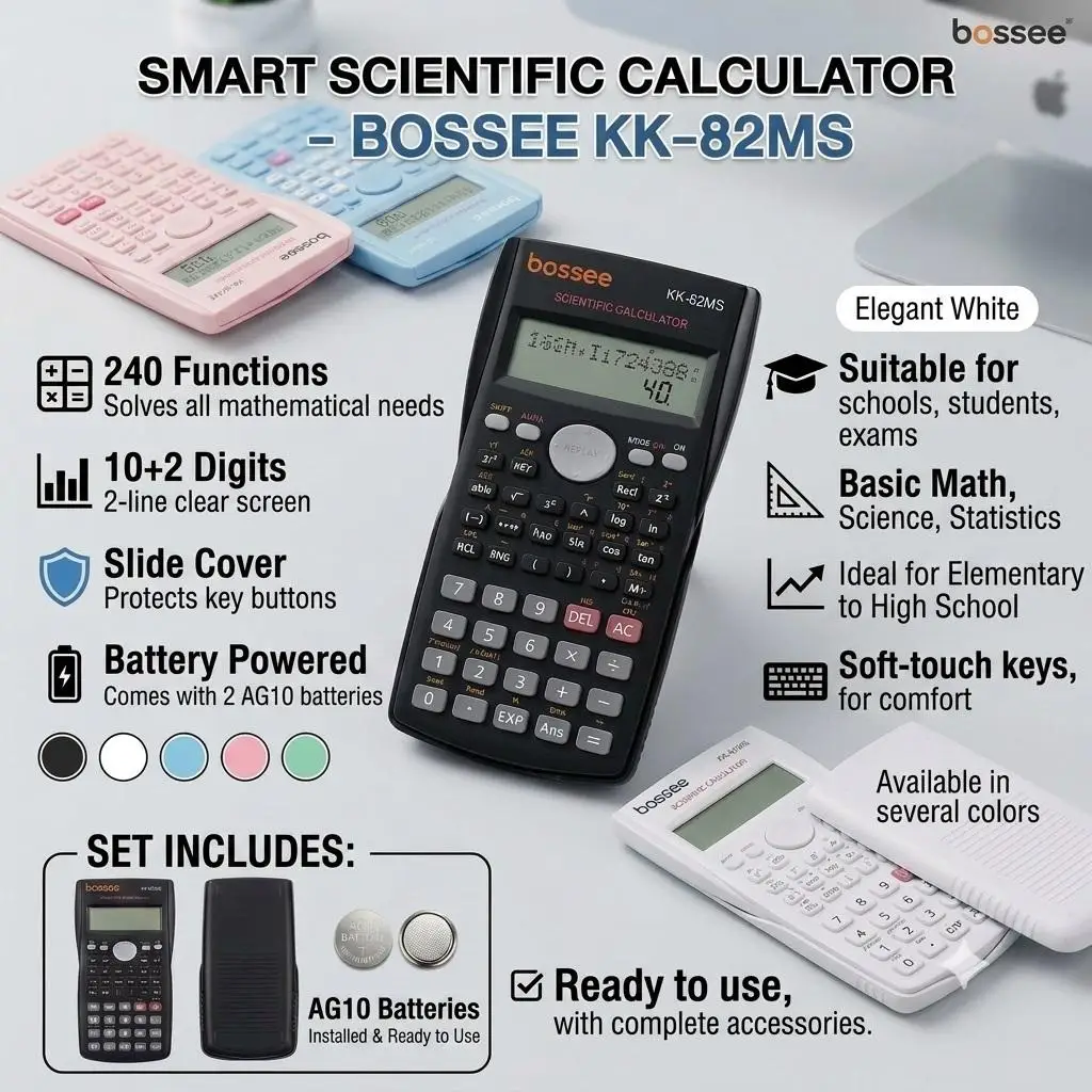 Student Pocket Calculator with 240 Functions and 12 Digits - Handheld Scientific Calculator for Middle and High School Students