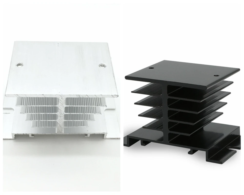 1PC Heat Sink Aluminum Fit For Solid State Relay 10A-40A 50x80x50MM Black/White CZYC