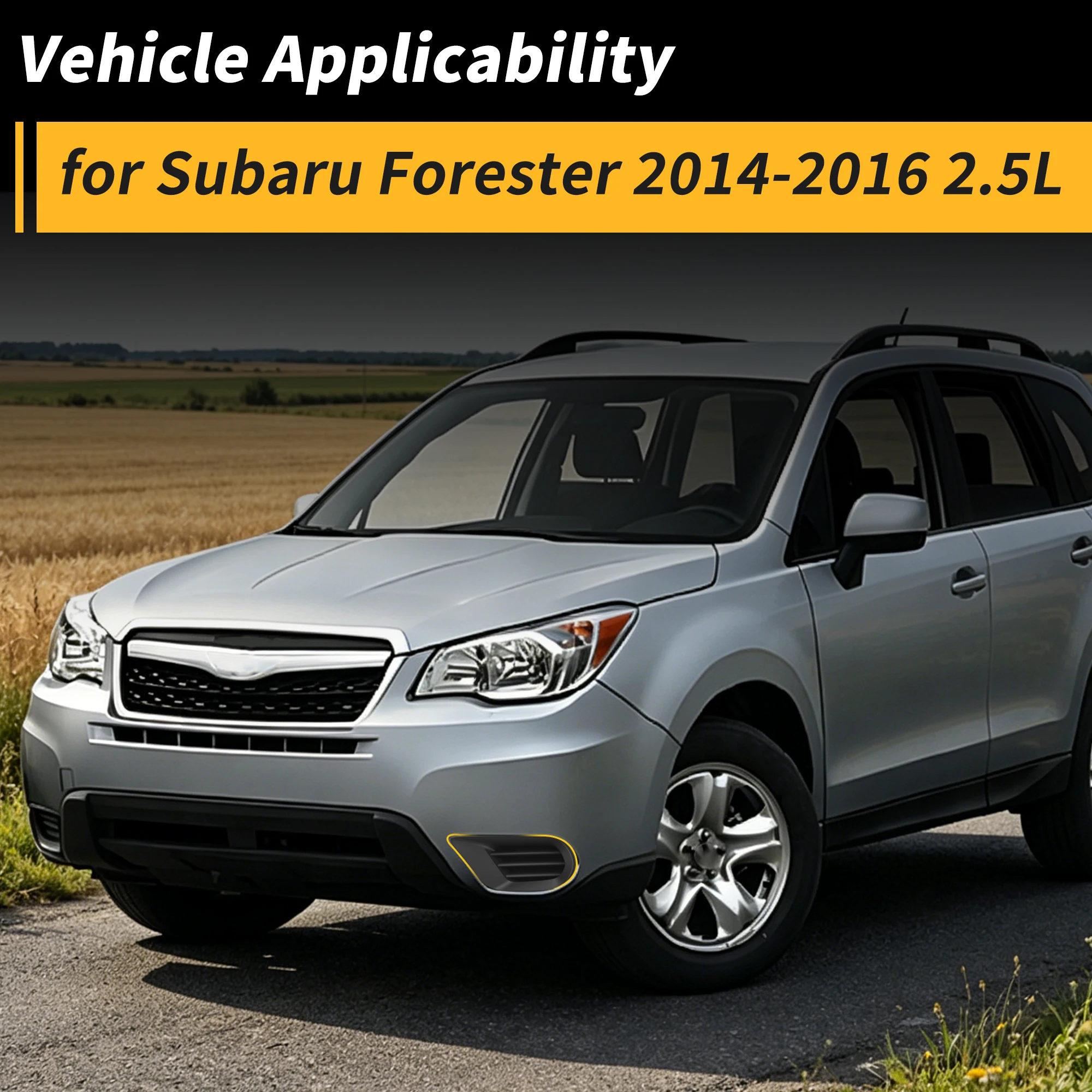 Uxcell 1pcs Front Fog Light Grille for Subaru Forester 2014-2016 Front Lower Bumper Fog Light Cover Inserts SU1038104 SU1039104