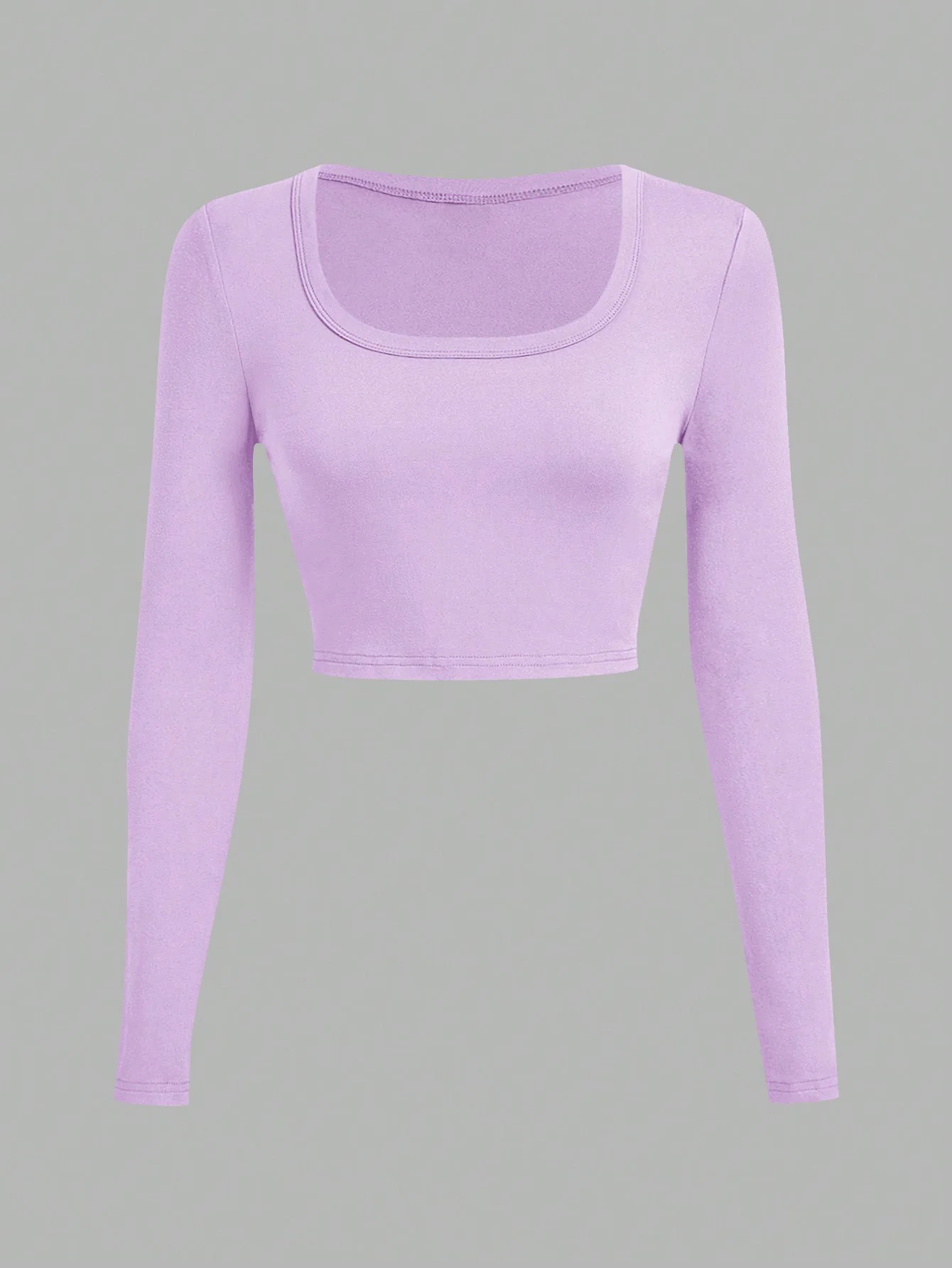 Women's solid color long-sleeved short T-shirt, very comfortable and casual, fashionable and versatile three-piece tops set