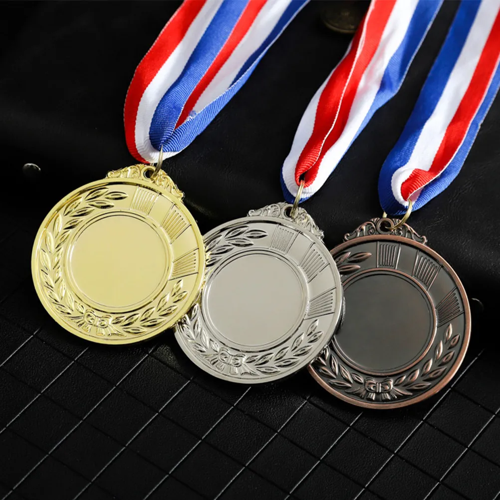 

3Pcs Gold Silver Bronze Sports Competition Medals High Quality Metal Award Medals for Marathon Events Trophy Prize Reward