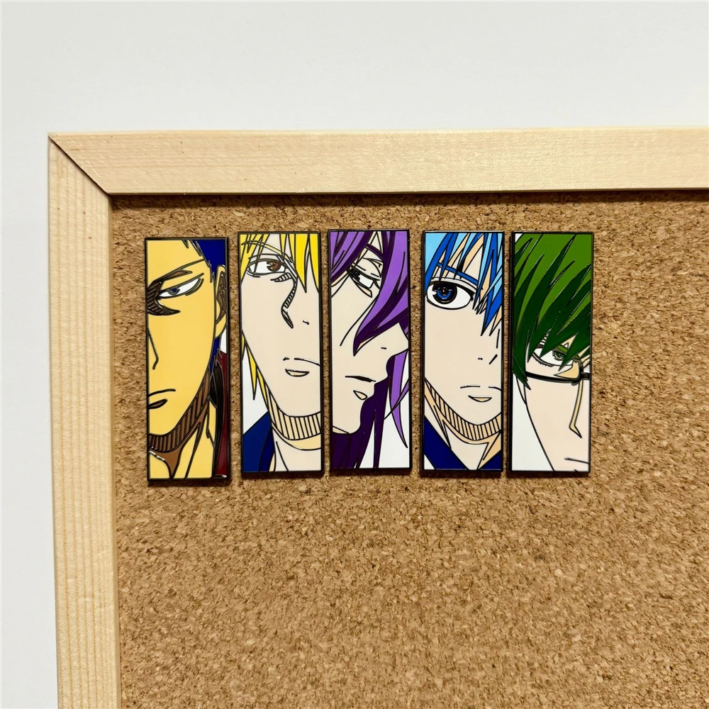 Anime Kuroko's Basketball Kise Ryota Midorima Shintaro Kuroko Tetsuya Cosplay Cartoon Metal Badge Pin Alloy Brooch Prop