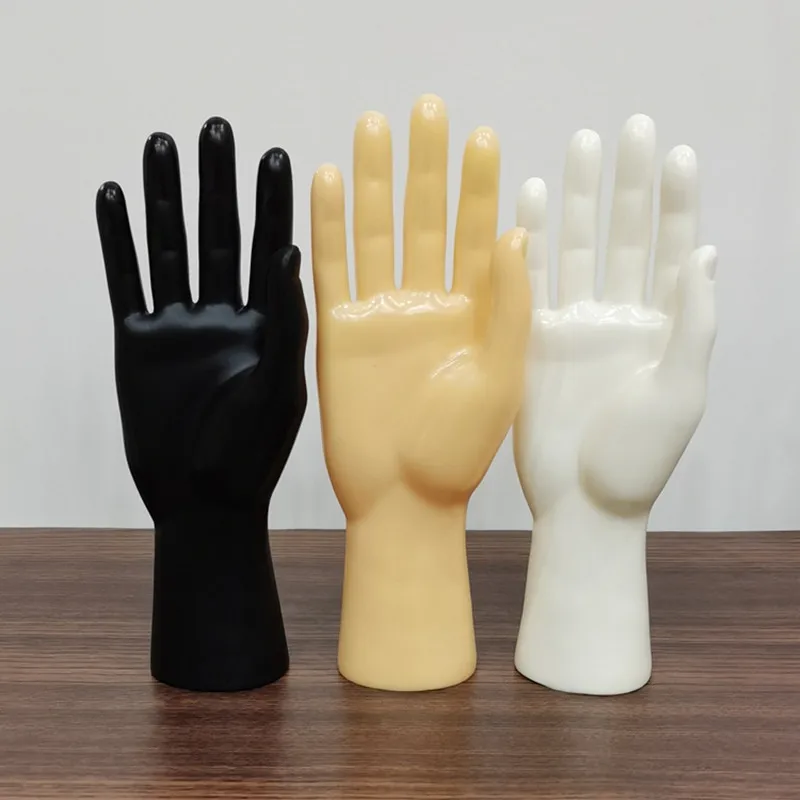 A Vinyl Hard Male Right Hand Model with Upright Smooth Man\'s Hand Mannequin Gloves and Watch Display