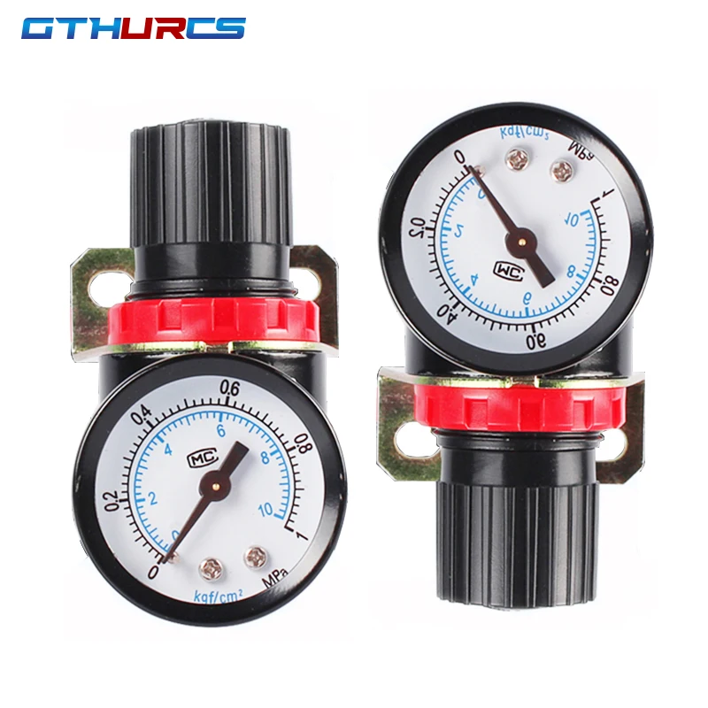 AR2000 Air Pressure Regulator 1/4'' Control Pump Gas Regulating Treatment Units with Gauge Adjustable