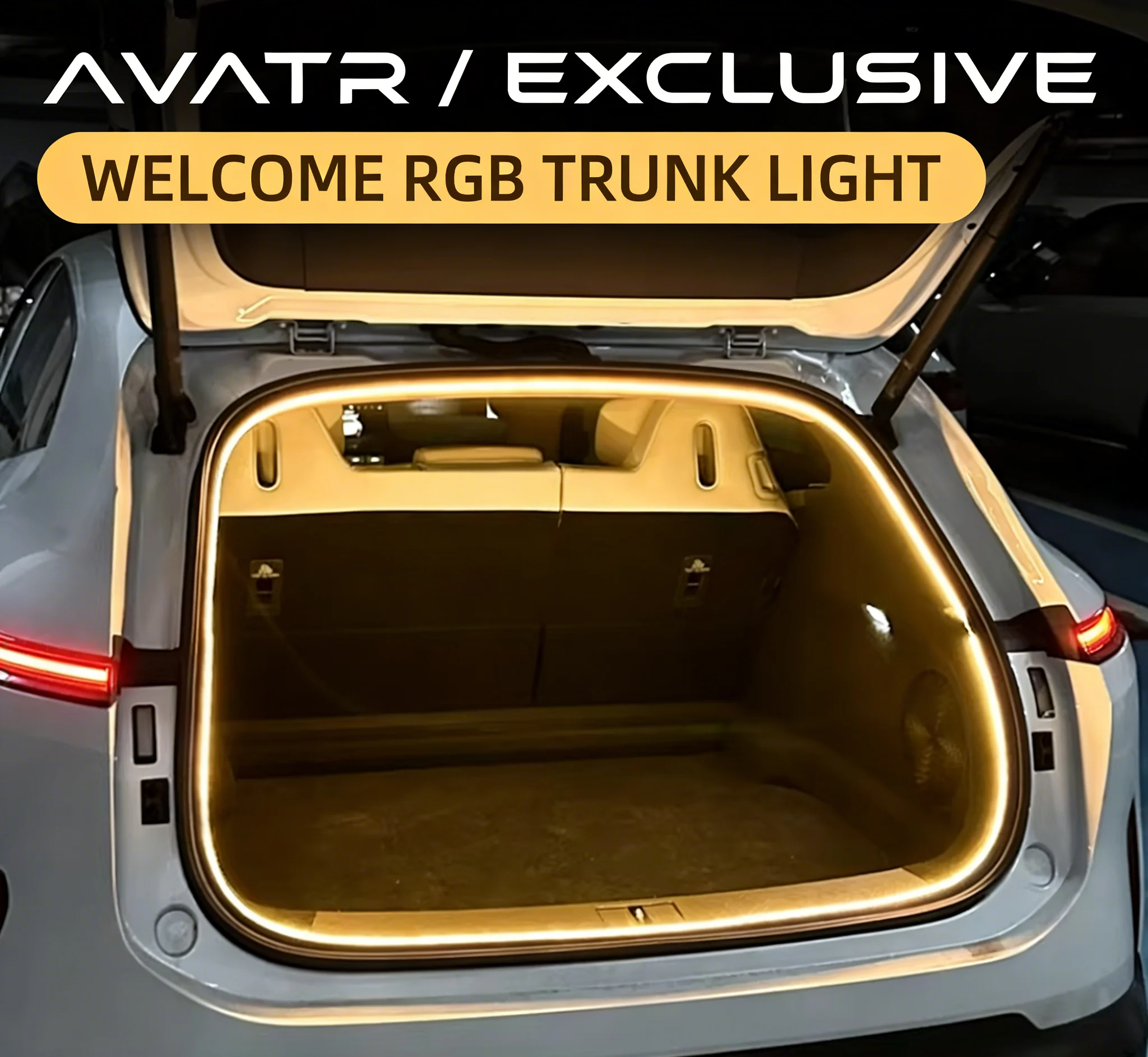 

For AVATR 06 07 11 12 etc. Rear Trunk LED Light Bar White/Warm White Atmosphere Lamp Non-Destructive Plug & Play Trunk Modified