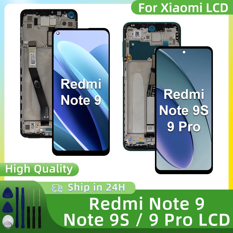 IPS para Xiaomi Redmi Note 9S 9Pro M2003J6B2G LCD Touch Screen para Redmi Note 9 Display M2003J15SC Digitizer Repuestos
