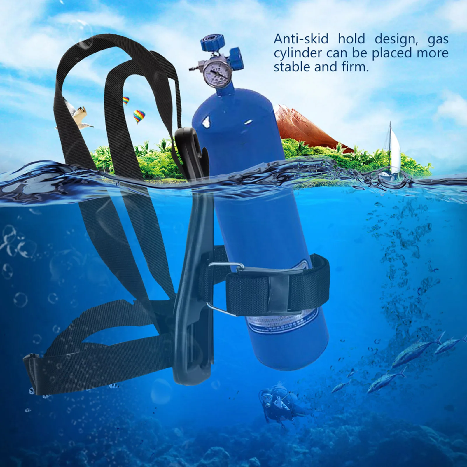 Oxygen Bottle Holder Diving Oxygen Holder Keep Diving Diving Single Oxygen Bottle Support Holder Bracket Backpack for Snorkeling