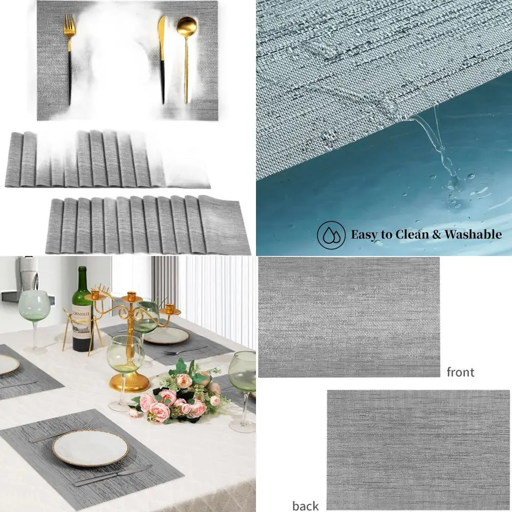 

Термостойкие нескользящие плетеные подставки из ПВХ, набор из 24 штук для обеденных столов, моющиеся и долговечные