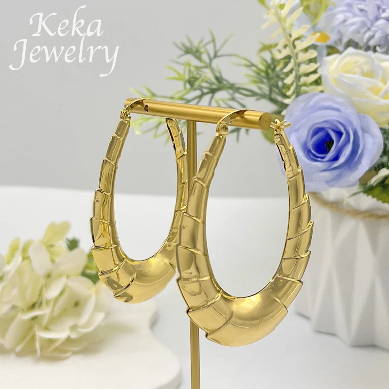 Nigeria ltaly 18K Gold Color Earrings for Women Irregular Big Ring Earring Africa Dubai Lady Ear Drop Party Daily Wear Jewelry