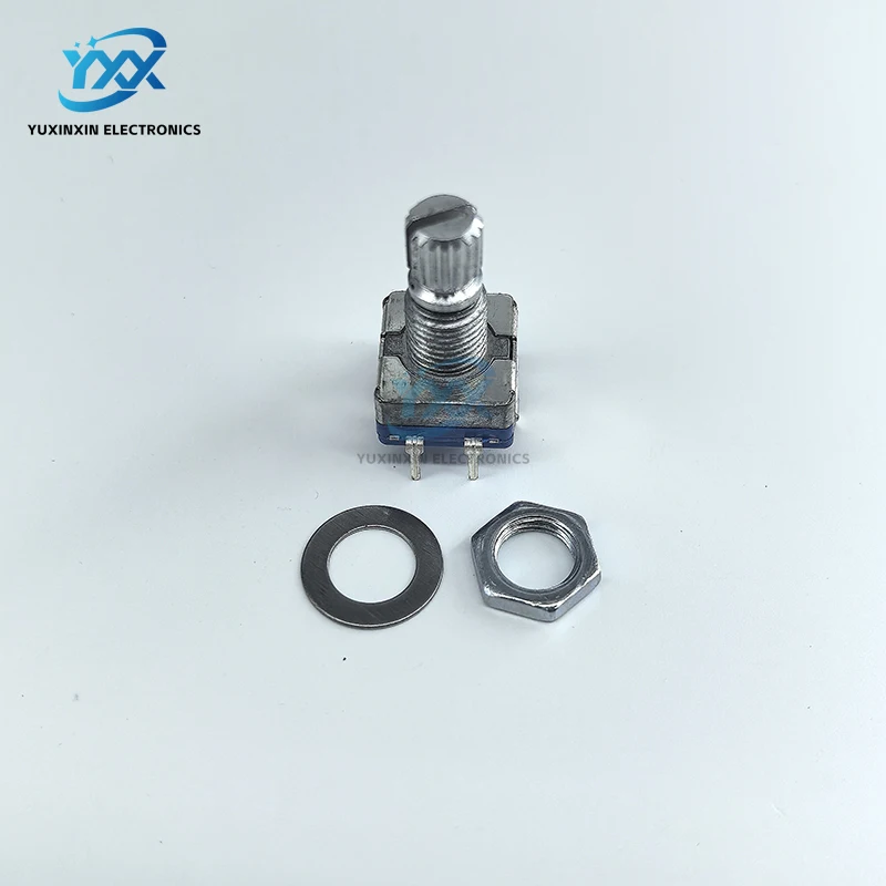 Поворотный энкодер EC11, 2 шт., с кнопкой, D-образным валом 15 мм/плоским валом, 5-контактный цифровой потенциометр для Arduino