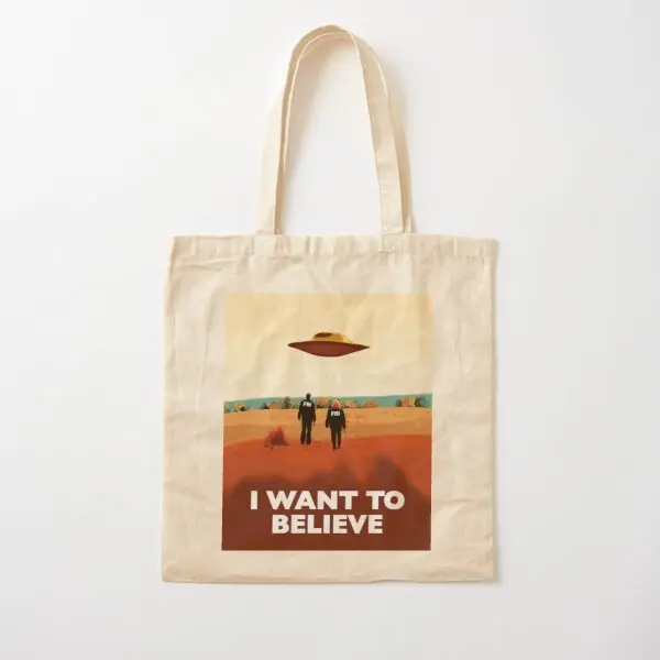 The X Files I Want To Believe Fbi Poster  Canvas Bag Casual Ladies Reusable Foldable Shoulder Bag Unisex Handbag Tote Designer