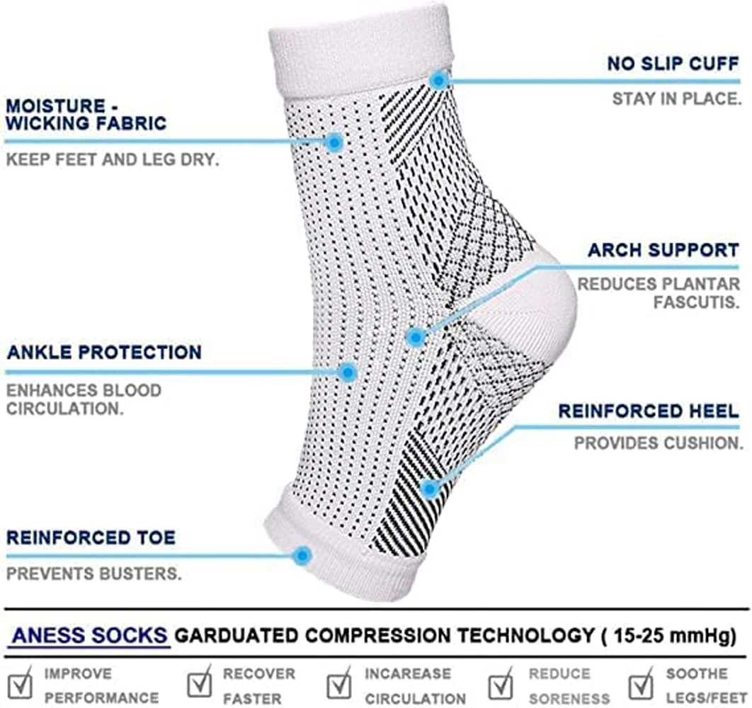 1Pair Neuropathy Soothe Socks Compression Socks For Women Ankle Compression Sleeves Braces Arch Support,Nano Soothesocks For Men