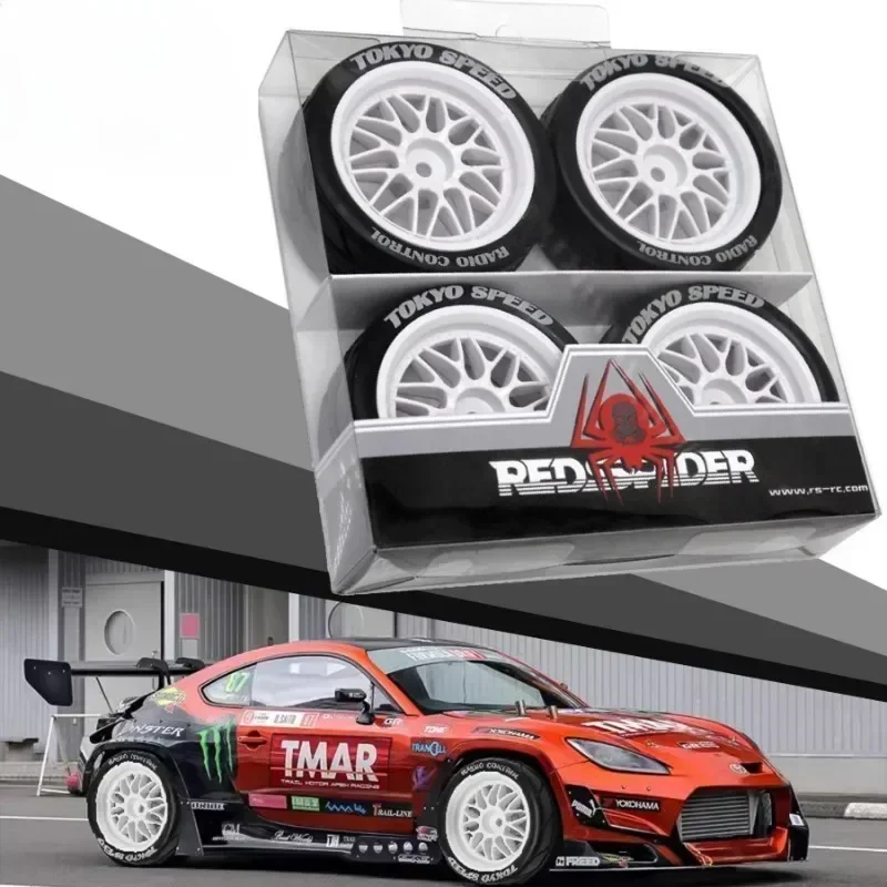 4 stücke 65mm Gummi Reifen Rad Reifen 12mm Hex für Tamiya TT01 TT01E TT02 TT02B TA06 XV01 XV02 PTG-2 1/10 RC Racing Auto Upgrade Teile