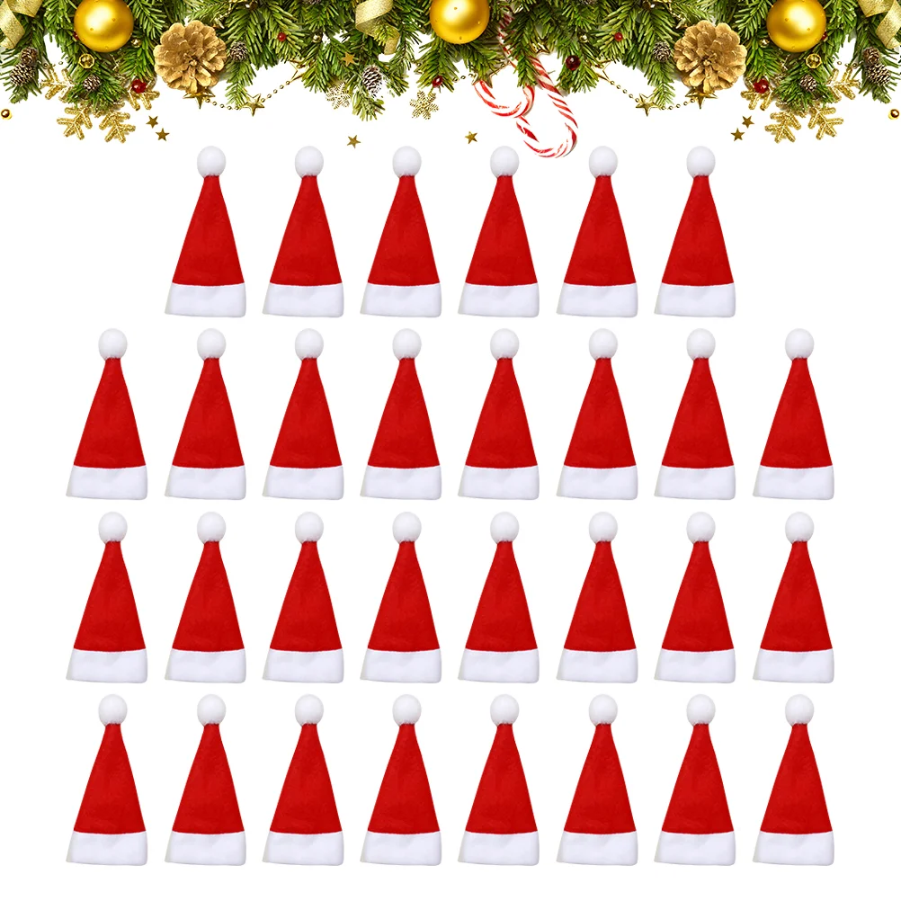 

Рождественская шапка с изображением эльфа, крошечная шапка Санта-Клауса, шапки для рождественской вечеринки, сумка для хранения посуды, держатель для столового серебра