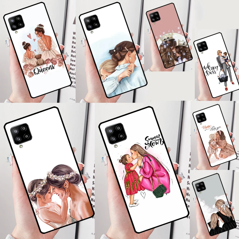Super Mom Baby Girl Son Daughter For Samsung Galaxy A54 A14 A16 A26 A36 A56 A22 A32 A52 A55 A35 A05 A06 A15 A53 A33 A13 Case