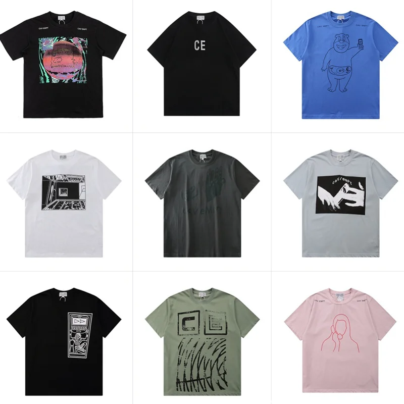 Camisetas de la marca japonesa CAV EMPT, diseño simple con dibujo de letras CE, estampado informal holgado, manga corta Cavempt