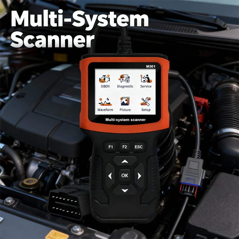 

New OBD2 M301 Handheld Car Diagnostic Instrument Multi Functional Scanner Professional Engine Fault Code Reading Battery Testing