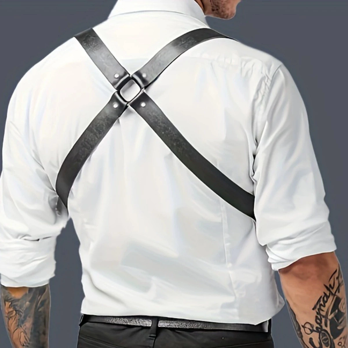Comic Anime Men cosplay PU Leather Harness Male Lingerie Adjustable Body Man Punk Style Belts Bondage Harajuku Garter For Adult