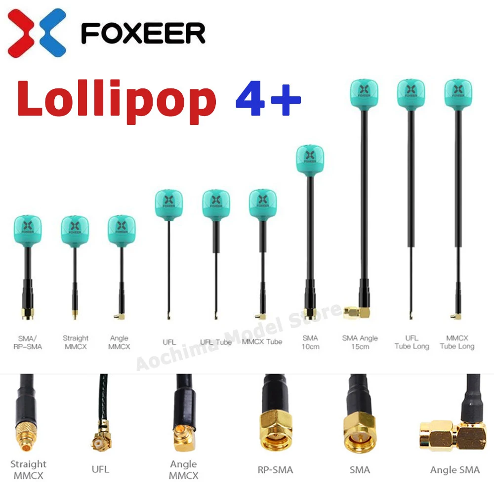 

2PCS Foxeer Antenna Lollipop 4 Plus 4+ FPV Antenna 5.8G 2.6Dbi RHCP SMA RPSMA UFL MMCX FPV Omni LDS Antenna For FPV Drone