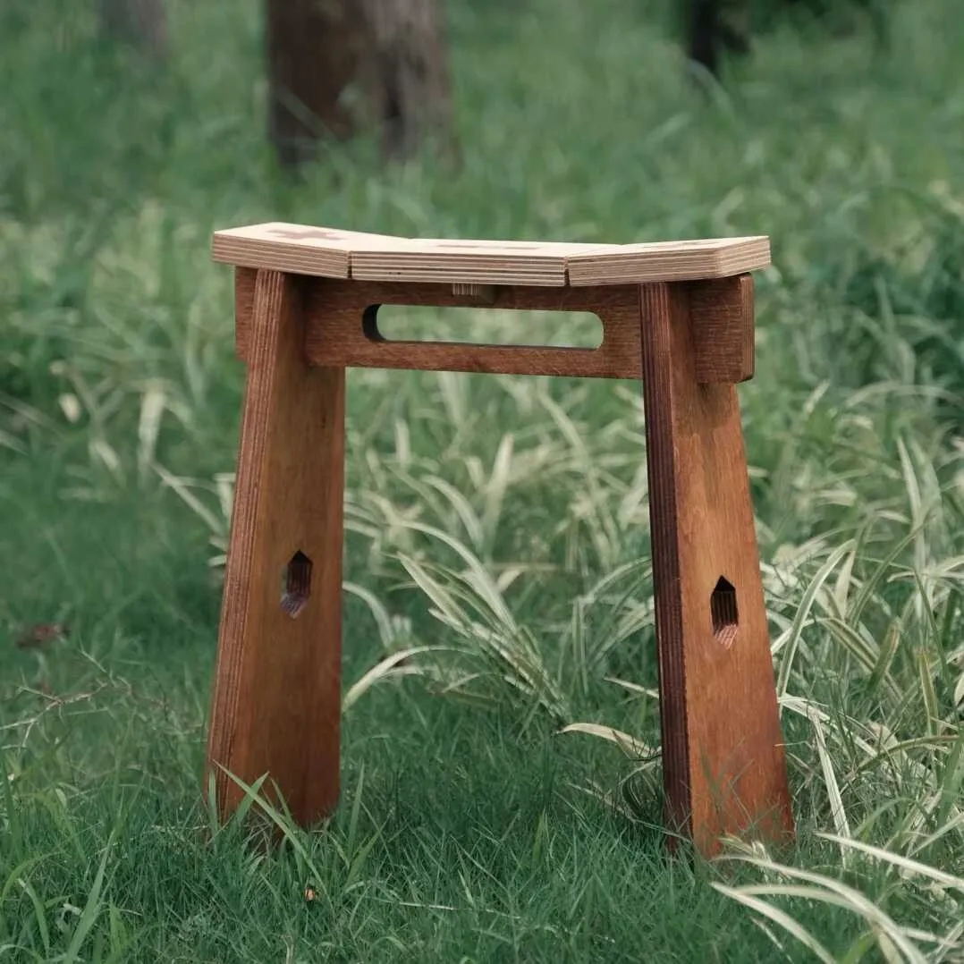 Creative Design Home Decoration Low Stool Retro Style Building Block Splicing Wooden Shoe Bench Photographic Prop Small Stool