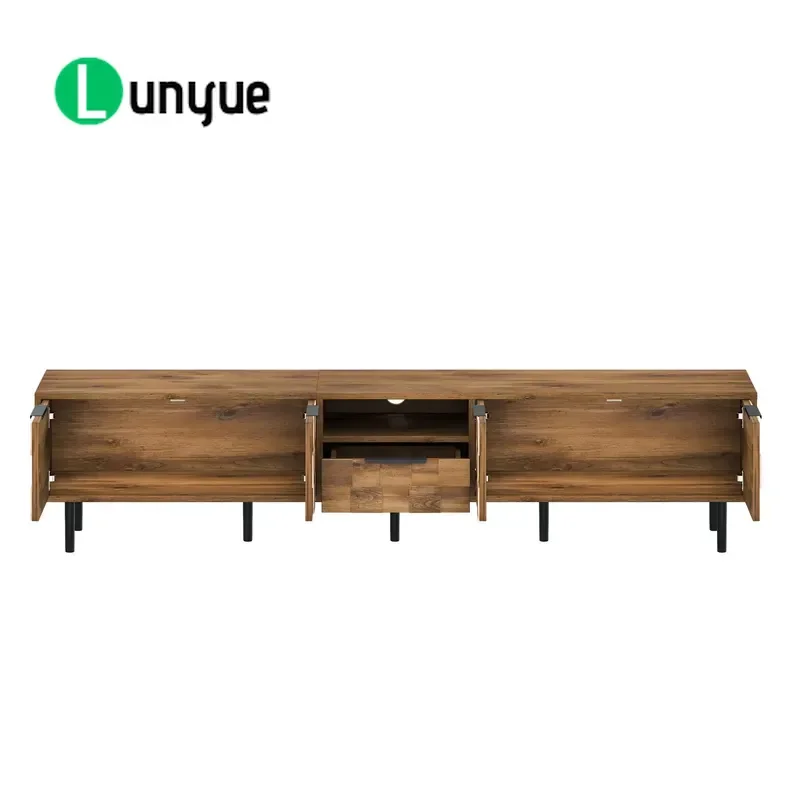 78 Inch Wooden TV Cabinet Living Room Entertainment Center Media Console with Storage Space for Home Theater Furniture