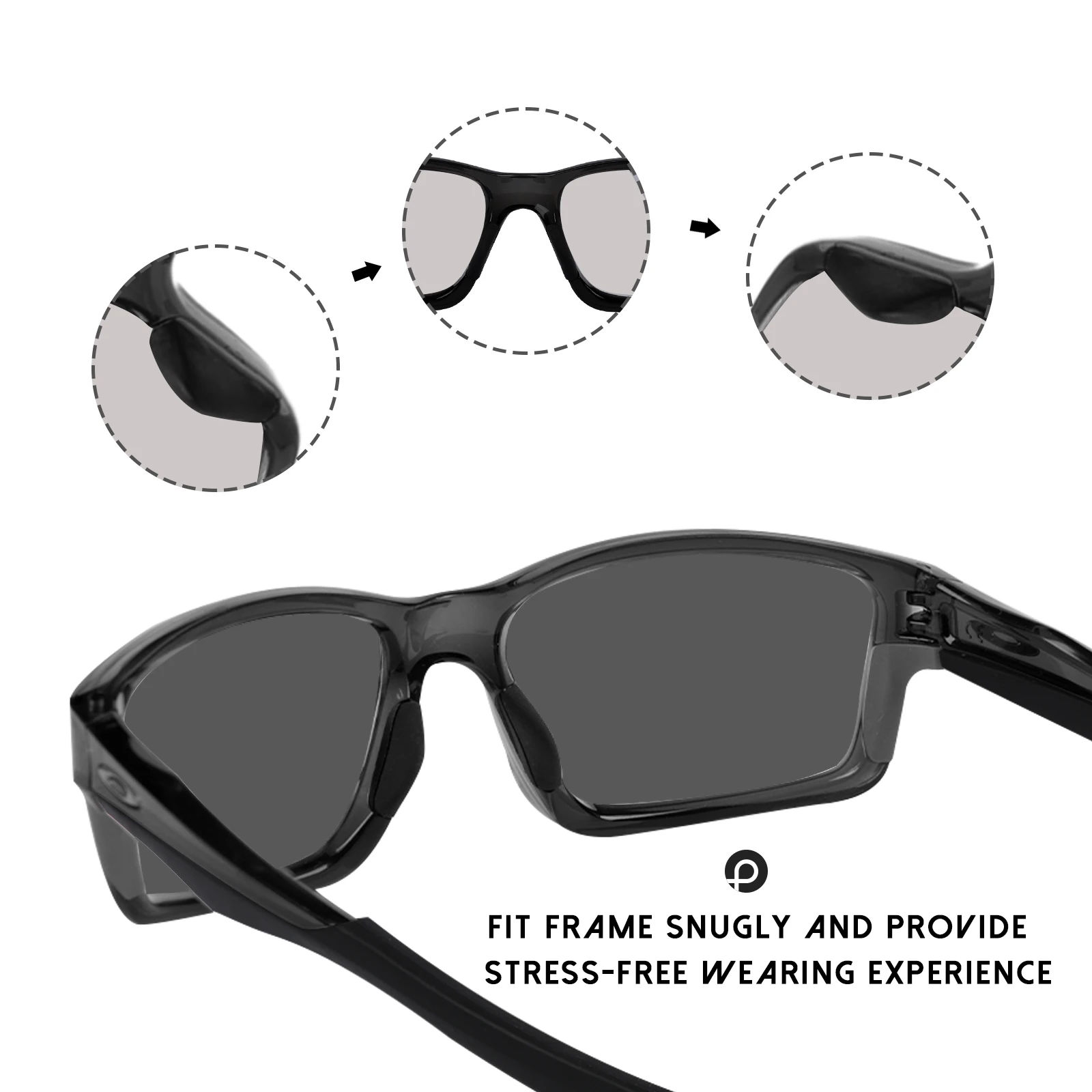 Bsymbo Rubber Kit Replacement Ear Socks & Nose Pads for-Oakley Chainlink OO9247 Sunglasses Frame