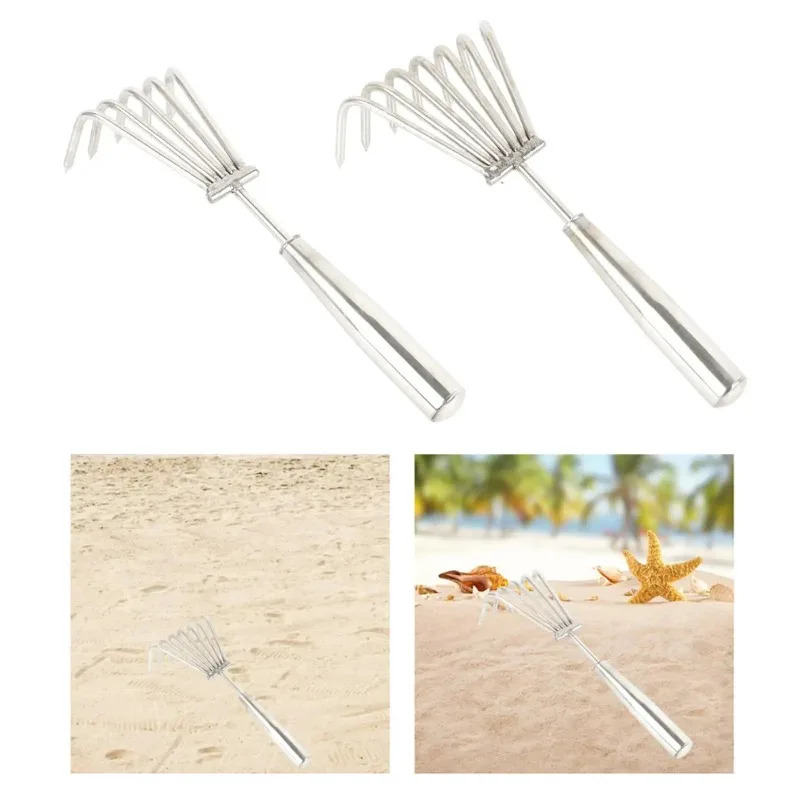 Handheld garden plow, garden gardening, garden farm lawn gardening tools, handheld rake, stainless steel leaf rake for digging