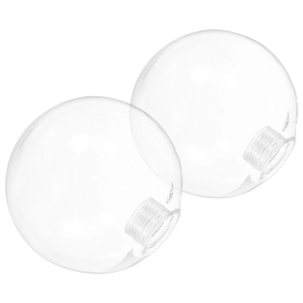 

2 Pcs Glass Globe Bulb Cover Lamp Shade Base Light Replacement Transparent Pendant