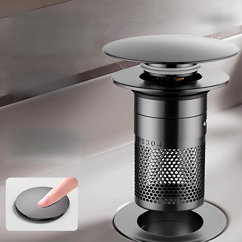 

Washbasin Sink Leakage Plug, Press-type Bouncing Core, Universal Washbasin Drain, Anti-hair Clogging, Anti-odor Filter Screen