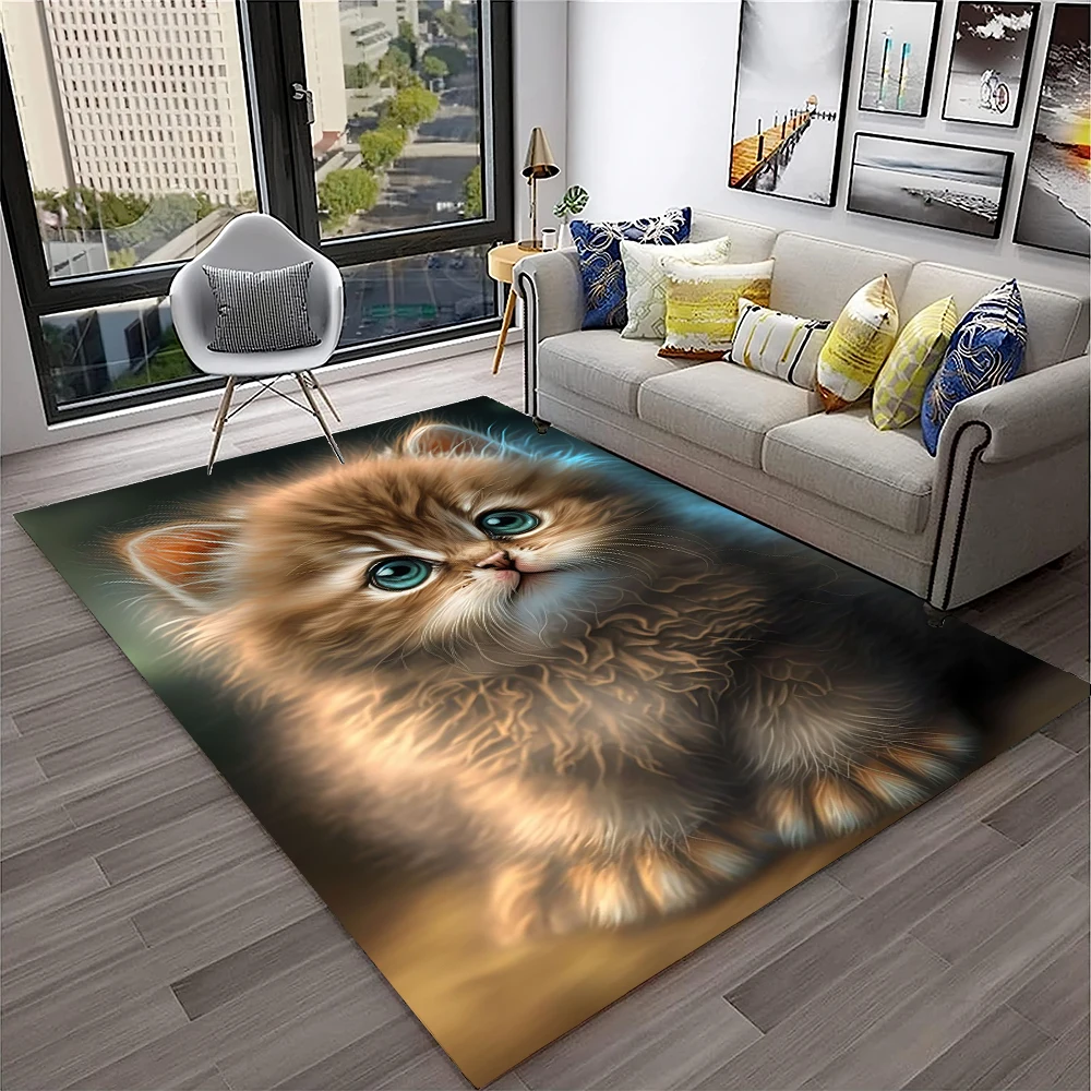 Cute Calico Cat,Garfield Cat,Persian Cat,Ragdoll Cartoon Carpet Rug for Home Living Room Bedroom Sofa Doormat Decor,kid Non-slip