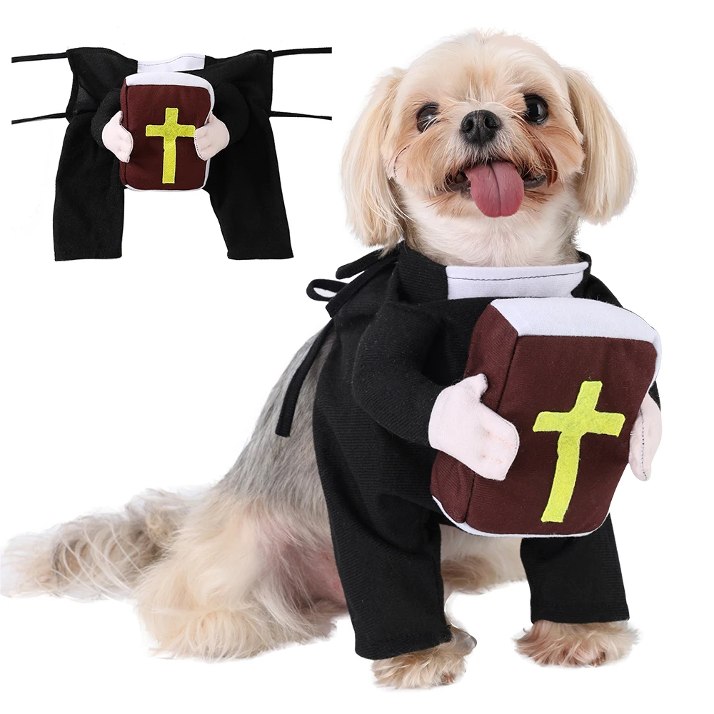 Lustiges Hunde-Halloween-Kostüm, Christus-Jesus-Kleidung für kleine, mittelgroße und große Hunde, Katze, Cosplay, Anzieh-Welpen, Bibel, Yorkies-Overall