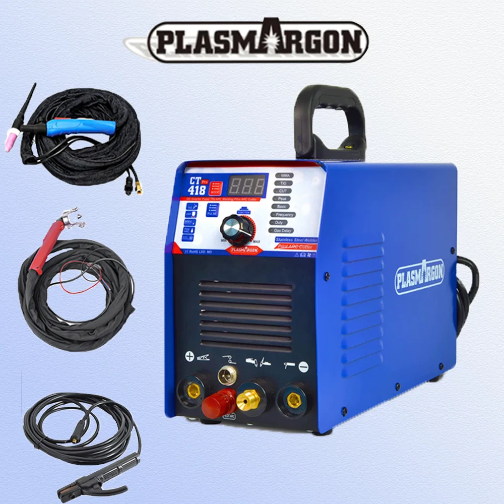 

Plasmargon 4 in 1 Welding Machine CT418P TIG/CUT/MMA/PULSE Multifunction Pilot Arc Plasma Cutting Machine