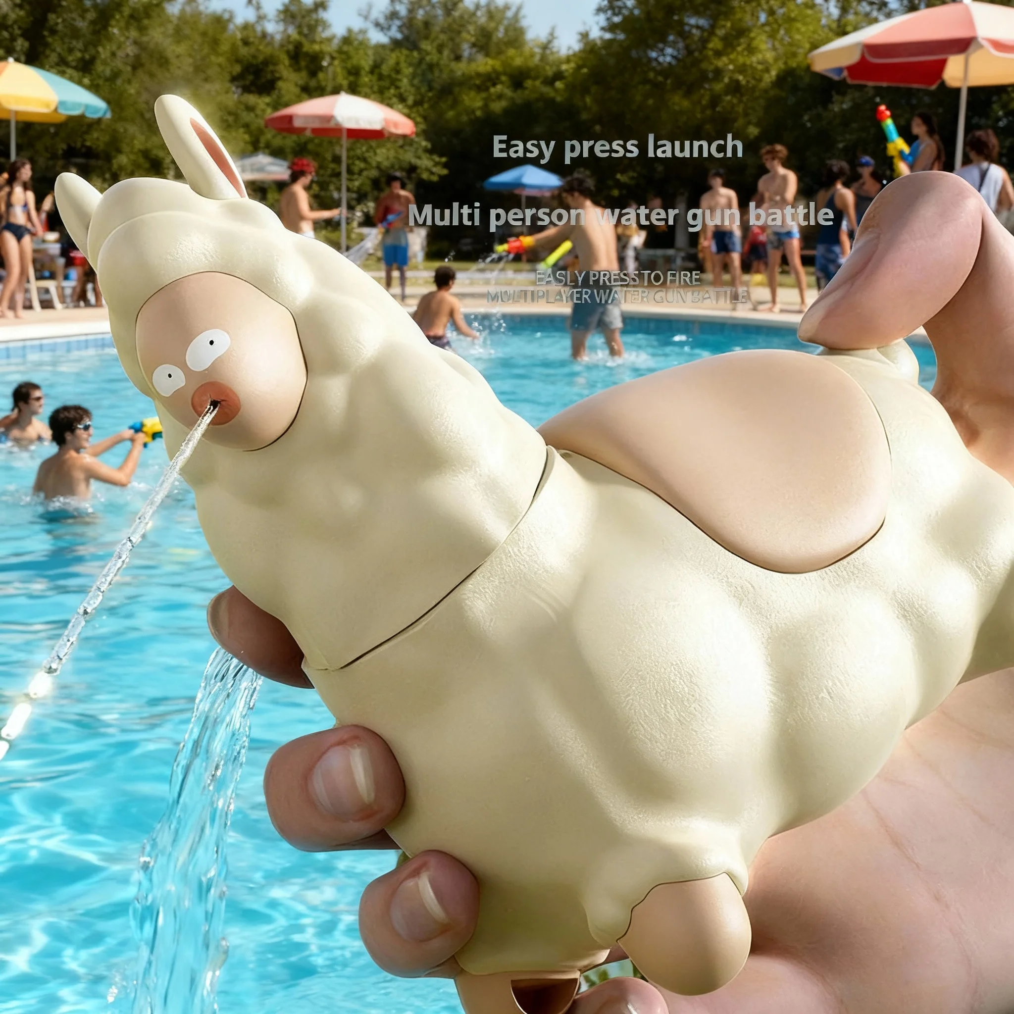 Alpaca Water Gun Children's Toy Handheld Continuous Water Spraying Sprinkler Outdoors Boys Girls Pool Garden Fights Game Gift