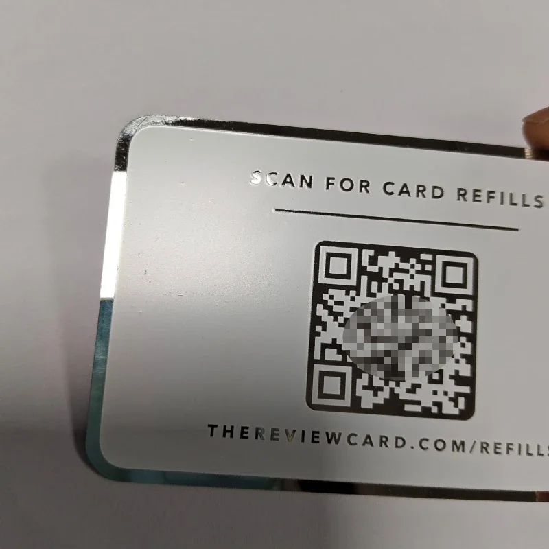 شعار مخصص الفولاذ المقاوم للصدأ Cr80 بطاقات معدنية فضية بطاقة عمل بالجملة نوعية جيدة بطاقة عمل فارغة في الأوراق المالية