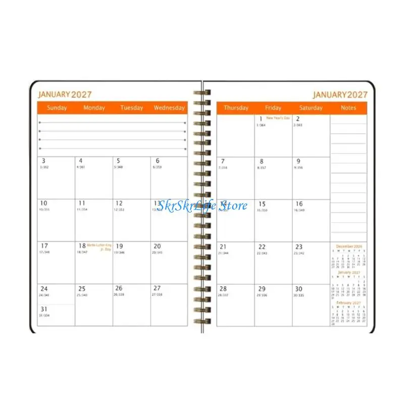 E65E Size Monthly Schedule Planner Journal Book Notebook for 2027-2029 Use