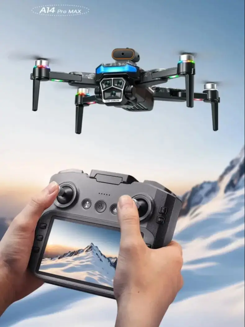 Lenovo A14 Pro Max Drone 8K HD Drievoudige Camera Optische Flow Intelligente Obstakelvermijding Opvouwbaar Scherm RC Borstelloze GPS Drone - afbeelding 2