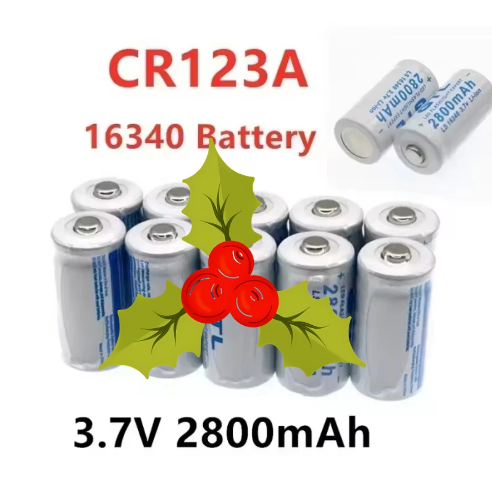 

New 3.7V 2800mAh Lithium Li-ion 16340 Battery CR123A Rechargeable Batteries 3.7V CR123 for Laser Pen LED Flashlight Cell+Charger
