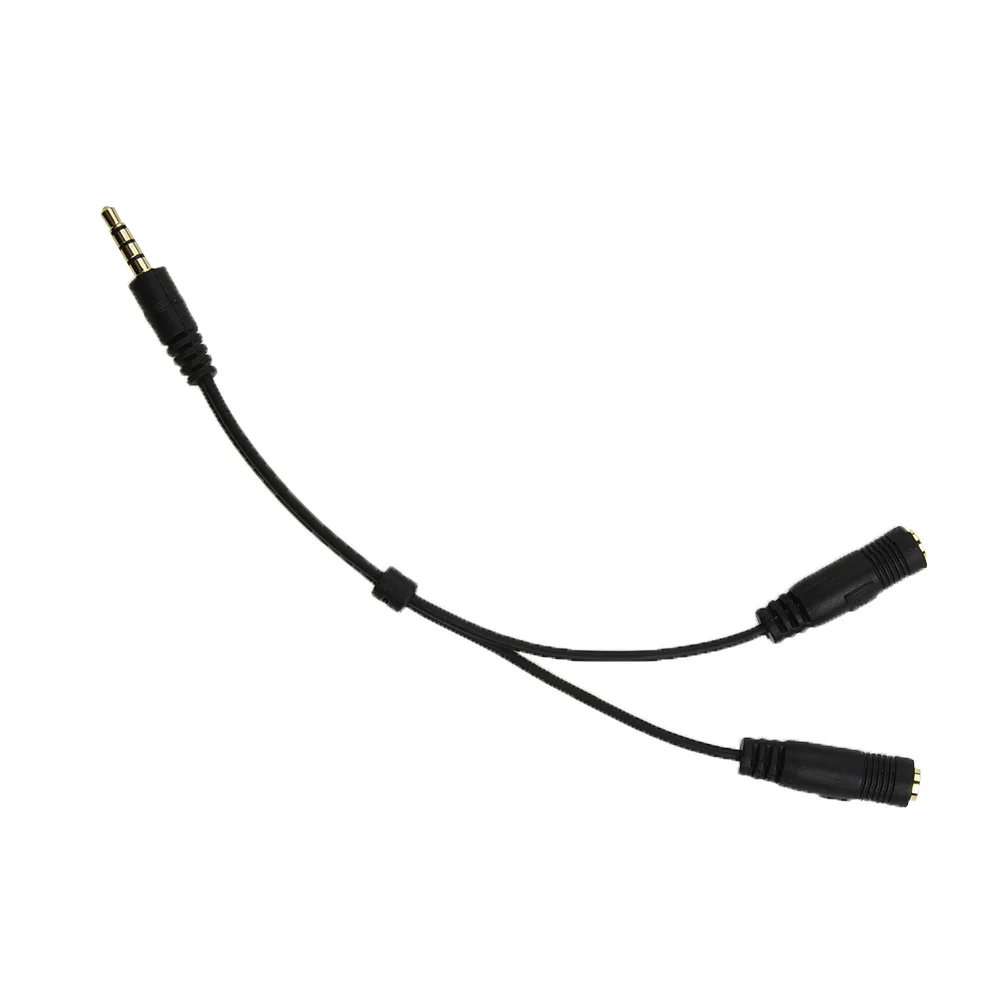 3.5mm Stereo Audio Male To 2 Female Headset Splitter Adapter Headphone Microphone Combo Ja-ck Y Splitter Cable Adapter