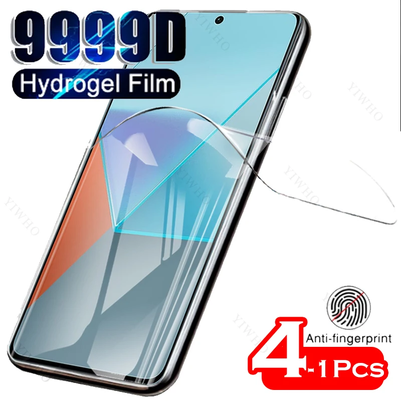 4-1psc Safety Front Hydrogel Film for Xiaomi Redmi Note 13 Pro Screen Protectors Protective Transparent Film Not Tempered Glass