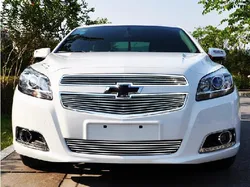 Car Front Bumper Grill Grille Cover Fits Chevrolet MALIBU 2012-2014, Metal Stainless Steel Good Cooling Performance