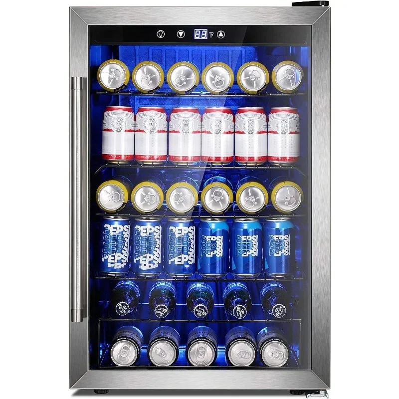 Antarctic Star Beverage Refrigerator Cooler - 145 Can Mini Fridge Glass Door for Soda Beer