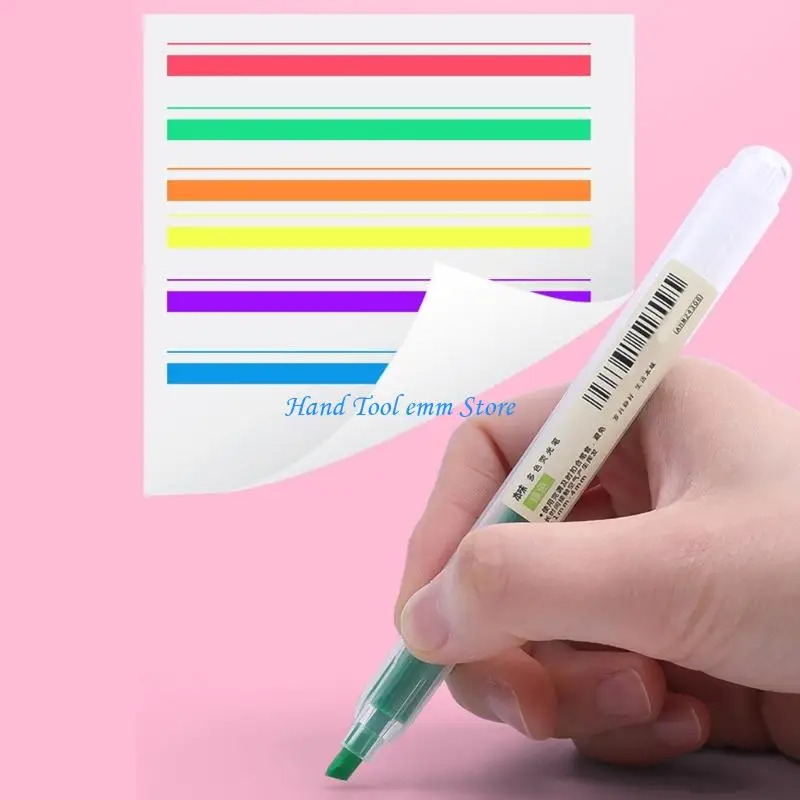 h37f-12pcs-soft-color-marker-highlighters-set-with-friendly-materials-school-classroom-organization-tools-for-note-taking