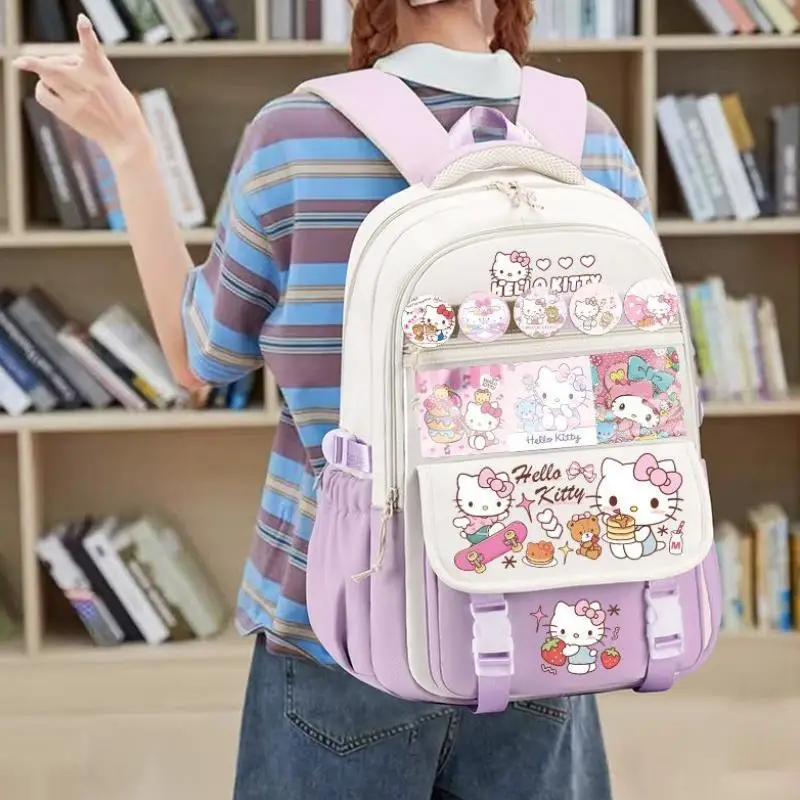 

Милый школьный рюкзак Hello Kitty, детский рюкзак, красивый рюкзак большой емкости, осветляющий нагрузку, модный фестивальный подарок