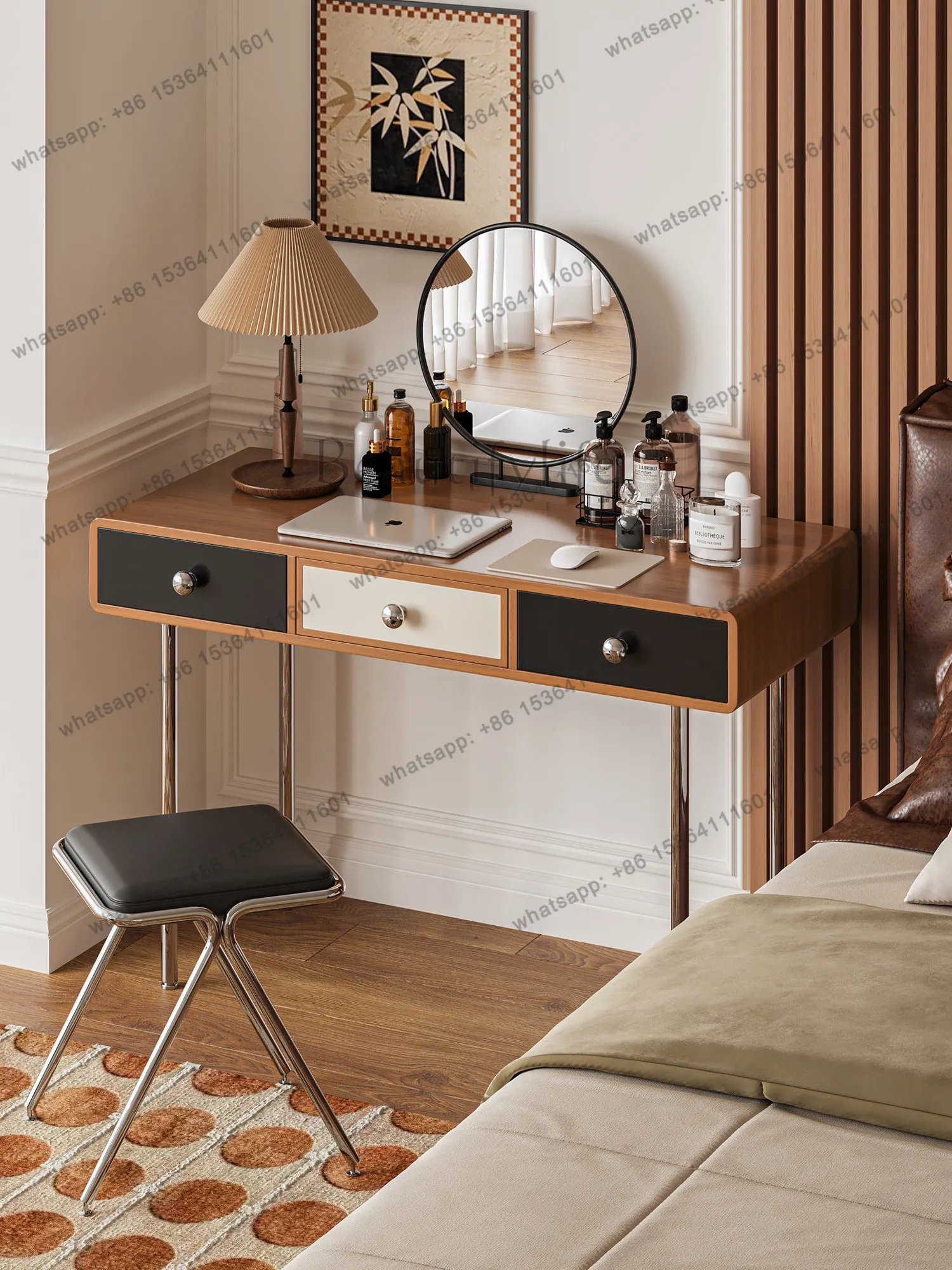 Medieval simple dresser bedside dressing table premium color matching makeup table