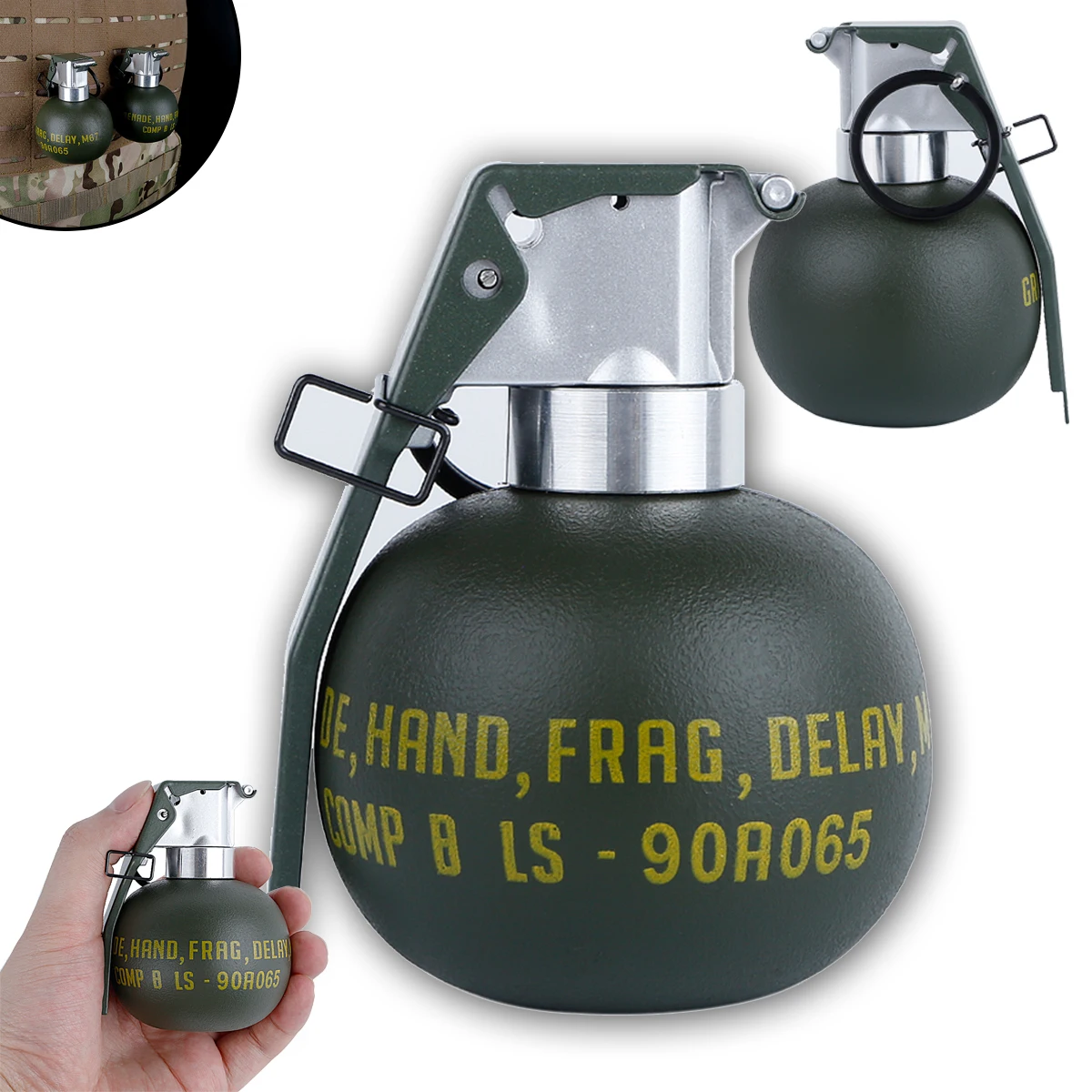 M67 Grenade Model Grenade Container Body Model Dummy Fragment Grenade Quick Release Stun Airsoft Shooting Sports