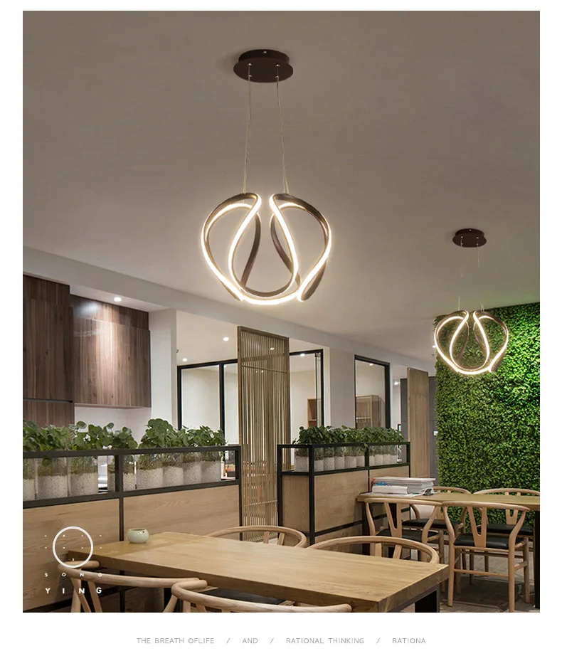 Modern Pendant Light Nordic Twisted Led Chandelier Ceiling Lamp Living Dining Room Chandelier Corridor Personalized INS Fixture