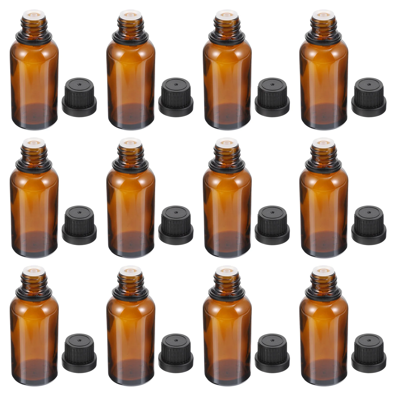

12 Pcs Push Top Bottles for Oils Refillable Empty Pump with Dropper Dispenser