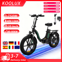 KOOLUX BK6S 750W Motor 48V13Ah Battery Folding Electric Bicycle 20*4.0 Inch Fat Tire E-bike Travel City Electric Bike EU Stock
