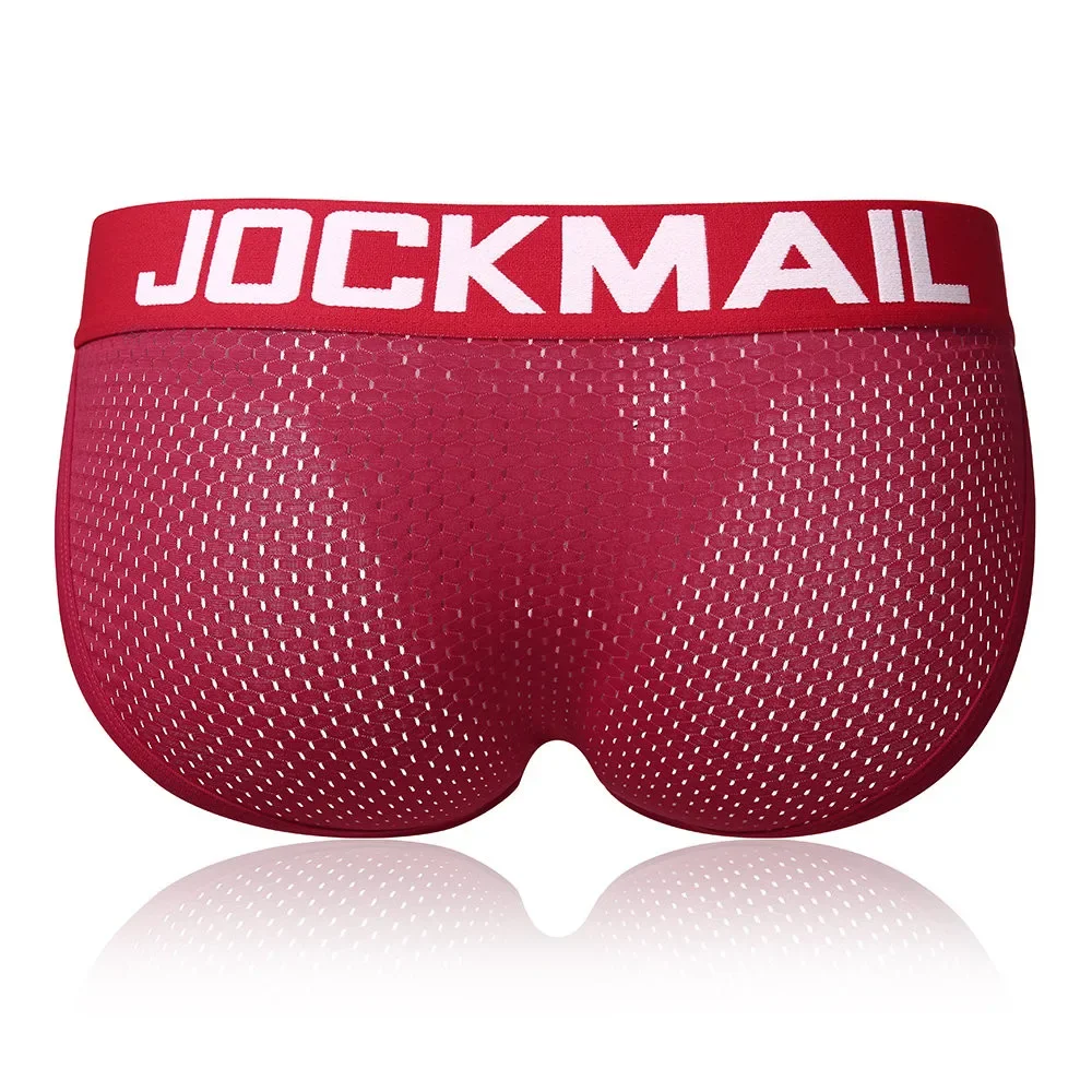 JOCKMAIL Mesh Sexy Men Underwear Ice Silk Men Briefs Breathable Slip Bikini Gay Male Panties Underpants Summer Men\'s Clothes